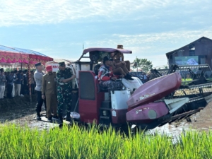 Pangdam VI/Mulawarman Hadiri Panen Raya dan Tanam Padi Serentak 14 Provinsi