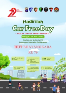 Hari Minggu Tanpa Macet! Polda Kaltim Gelar Car Free Day Meriah Sambut Hari Bhayangkara ke-79