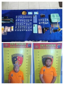 Pasangan Suami Istri Pengedar Sabu-sabu Ditangkap Polsek Sanga-Sanga