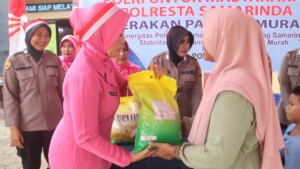 Polsek Palaran Bersama Bulog Samarinda Gelar GPM, 1 Ton Beras Ludes Diserbu Warga