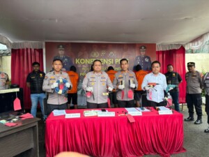 Polsek Sungai Pinang Bongkar 11 Kasus Pencurian, 7 Tersangka dan 10 Motor Diamankan