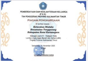 Gotong Royong Warga Berbuah Prestasi, Kelurahan Maluhu Juara III Tingkat Kaltim