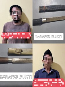 Bawa Sajam Tanpa Izin, Dua Pria Diamankan Polsek Sungai Pinang Tengah Malam